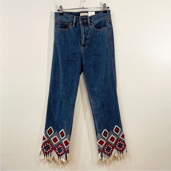 Tory Burch Mia cropped shell jeans - Picture 3 of 5